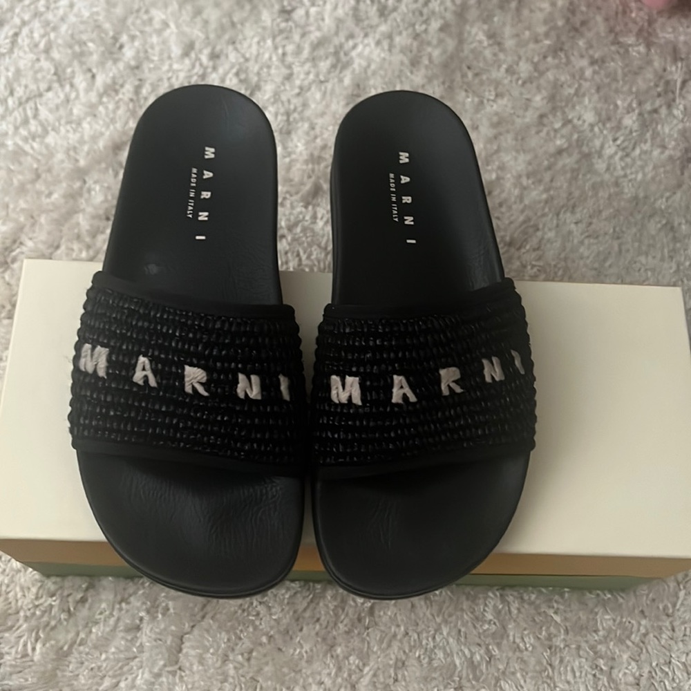 Marni Woven Slide Sandals